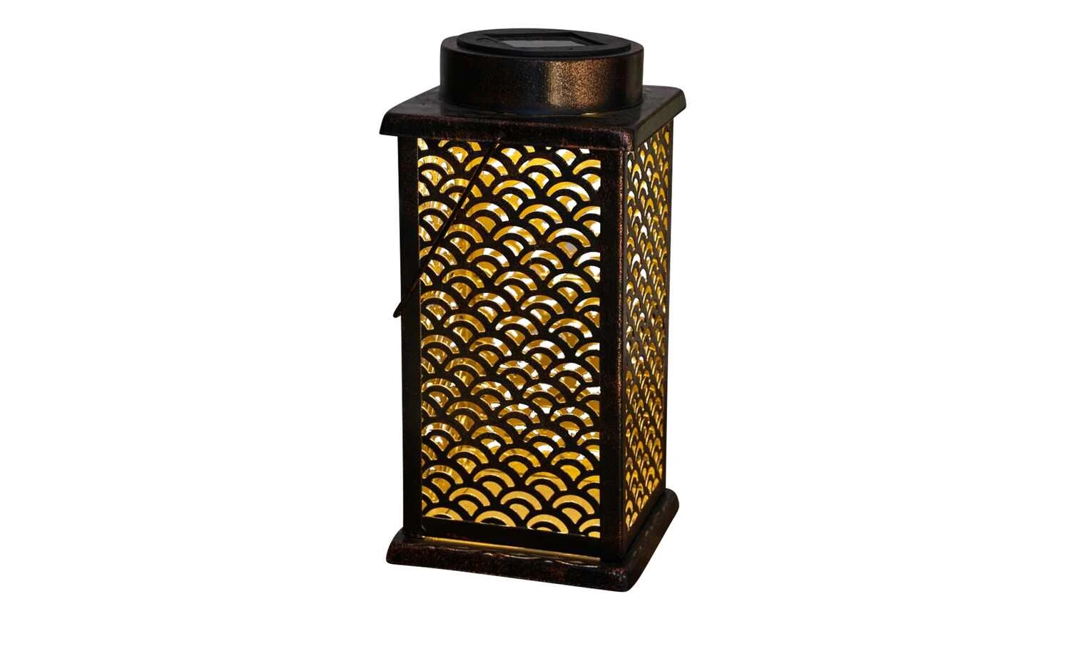 Solar-Tischleuchte, bronzefarben `Laterne´ 5 Solar-Tischleuchte, bronzefarben `Laterne´ – Bild 3