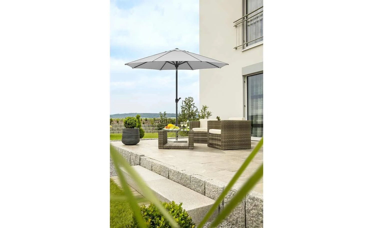 Schneider Schirme Marktschirm Adria | Silbergrau 2 Schneider Schirme Marktschirm Adria | Silbergrau